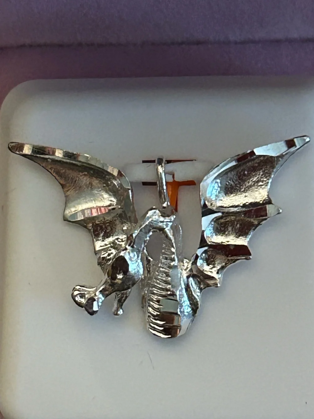 Solid 925 Sterling Silver Dragon 🐉 Pendant with Small Size Bale NWT